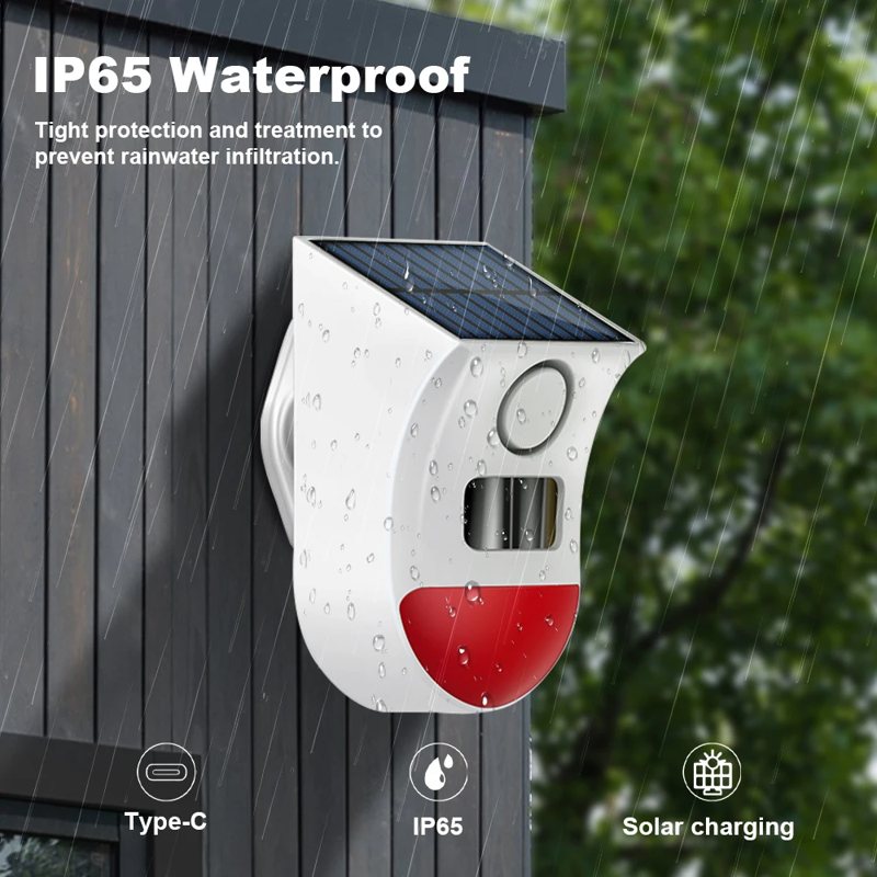 Alarme solaire Wi-Fi avec détecteur et sirène 120 dB