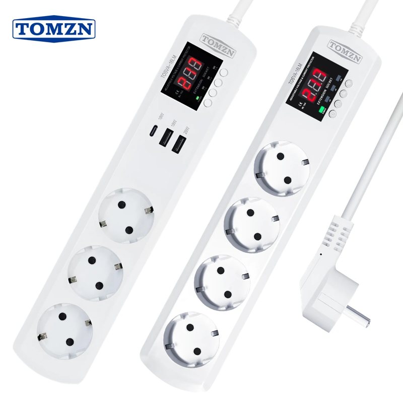 Protecteur de surtension 3 prises et 3 ports USB