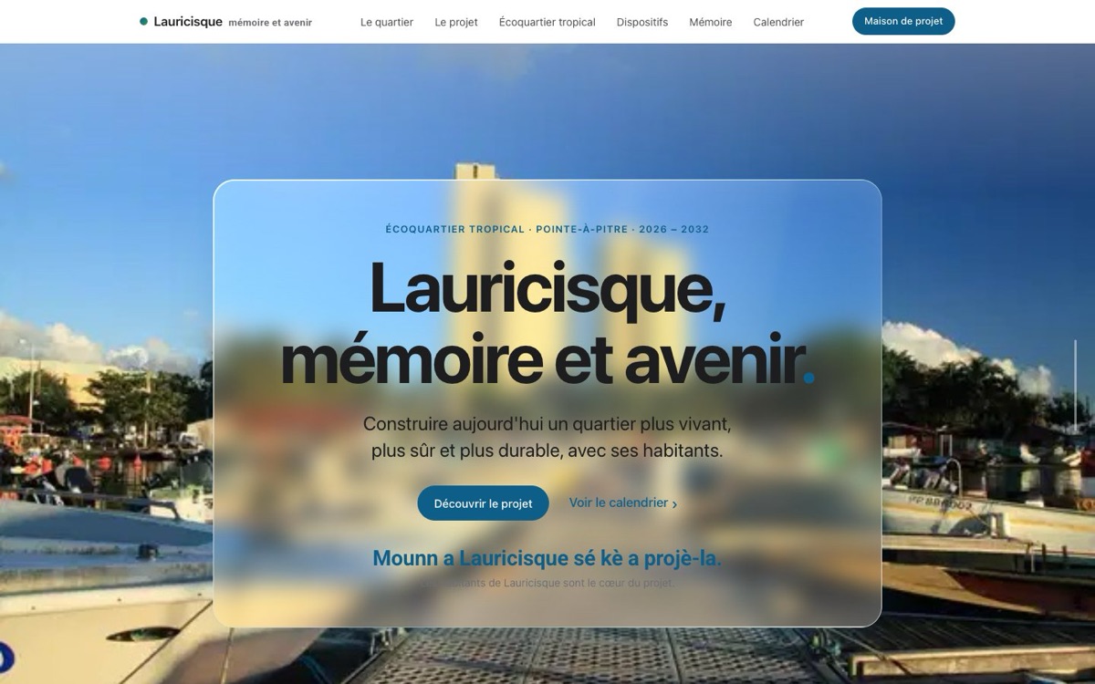 Page d'accueil du site Lauricisque, mémoire et avenir