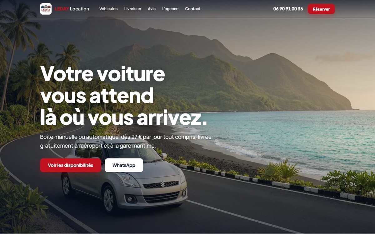 Page d'accueil du site Leday Location