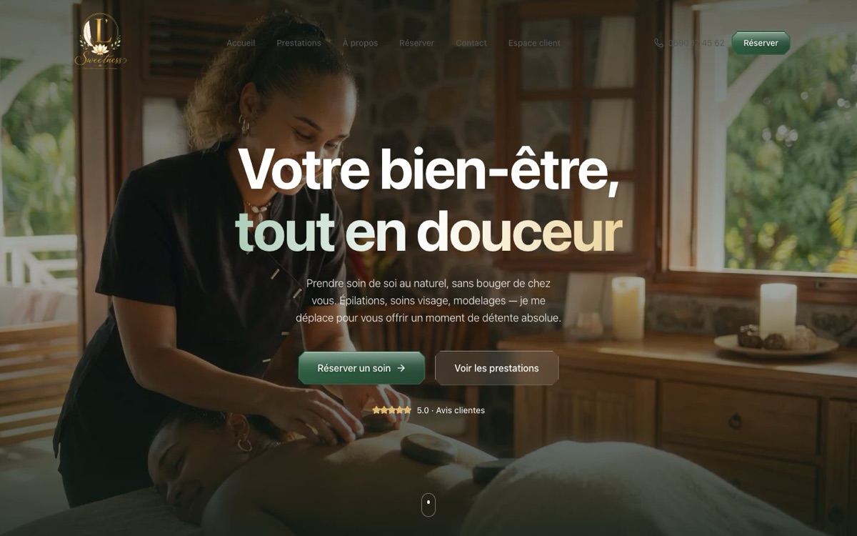 Page d'accueil du site L'Sweetness
